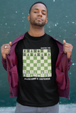 Alekhine's Defense chess opening t-shirt, chess clothing, chess gifts, funny t-shirts, funny chess t-shirts