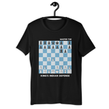 Black King's Indian Defense Chess t-shirt, chess clothing, chess gifts, funny t-shirts, funny chess t-shirts