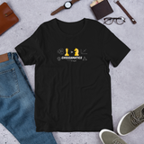 Bishop vs Knight chess t-shirt, chess clothing, chess gifts, funny t-shirts, funny chess t-shirts