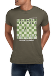 Army Green Queen’s Gambit Chess t-shirt, chess clothing, chess gifts, funny chess t-shirts
