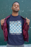 Blue Navy Catalan Opening chess t-shirt, chess clothing, chess gifts, funny t-shirts, funny chess t-shirts