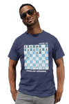 Navy Catalan Opening chess t-shirt, chess clothing, chess gifts, funny t-shirts, funny chess t-shirts