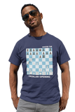 Navy Catalan Opening chess t-shirt, chess clothing, chess gifts, funny t-shirts, funny chess t-shirts