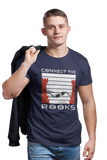 Navy Connect The Rooks chess t-shirt, chess clothing, chess gifts, funny t-shirts, funny chess t-shirts