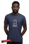 Navy Blue personalized Horsey Chess t-shirt, chess clothing, chess gifts, funny t-shirts, funny chess t-shirts