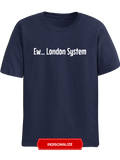 Navy blue Ew.. London System t-shirt, chess clothing, chess gifts, funny t-shirts, funny chess t-shirts