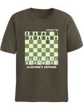 Alekhine's Defense chess opening t-shirt, chess clothing, chess gifts, funny t-shirts, funny chess t-shirts