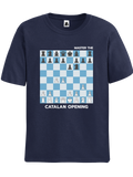 Navy Blue Catalan Opening chess t-shirt, chess clothing, chess gifts, funny t-shirts, funny chess t-shirts