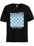 Black English Opening chess t-shirt, chess clothing, chess gifts, funny t-shirts, funny chess t-shirts