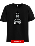 Black Personalized Bishop Chess t-shirt, chess clothing, chess gifts, funny t-shirts, funny chess t-shirts