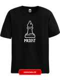 Black Personalized Bishop Chess t-shirt, chess clothing, chess gifts, funny t-shirts, funny chess t-shirts