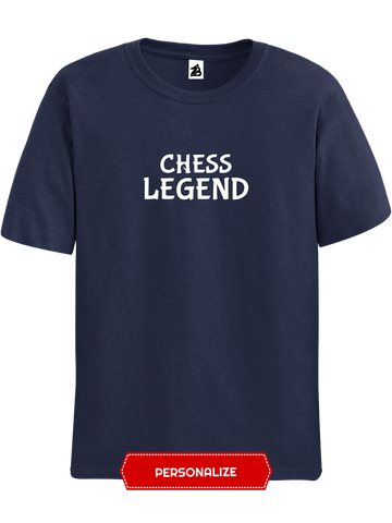 Navy Blue Chess Legend chess t-shirt, chess clothing, chess gifts, funny t-shirts, funny chess t-shirts