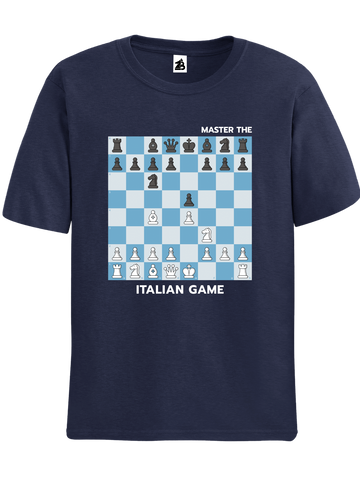 Navy Blue Italian Game Chess t-shirt, chess clothing, chess gifts, funny t-shirts, funny chess t-shirts