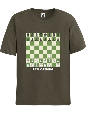 Green Army Réti Chess opening t-shirt, chess clothing, chess gifts, funny chess t-shirts