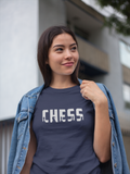 Navy Blue Chess chess t-shirt, chess clothing, chess gifts, funny t-shirts, funny chess t-shirts