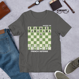 Ash  French Defense chess t-shirt, chess clothing, chess gifts, funny t-shirts, funny chess t-shirts
