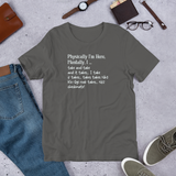 Ash Physically I am here, mentally Chess t-shirt, chess clothing, chess gifts, funny t-shirts, funny chess t-shirts