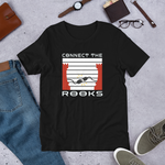 Black Connect The Rooks chess t-shirt, chess clothing, chess gifts, funny t-shirts, funny chess t-shirts