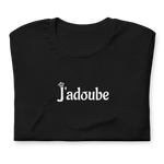 Black J'adoube Chess t-shirt, chess clothing, chess gifts, funny t-shirts, funny chess t-shirts