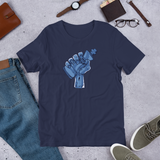 Navy Blue Death Grip chess t-shirt, chess clothing, chess gifts, funny t-shirts, funny chess t-shirts