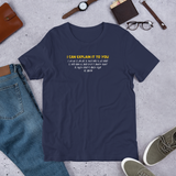 Navy Blue I can explain it to you chess t-shirt, chess clothing, chess gifts, funny t-shirts, funny chess t-shirts